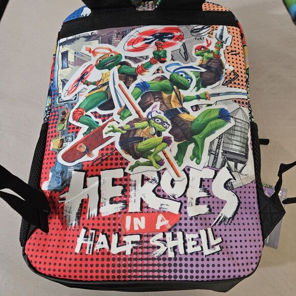 Teenage Mutant Ninja Turtles Backpack Nickelodeon New Michaelangelo Pizza Rules - Picture 3 of 12
